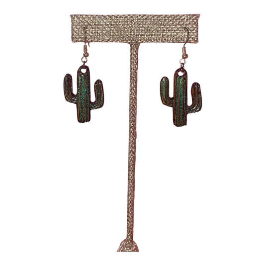 Bourbon Barrel Earrings - Dangle Cactus Green