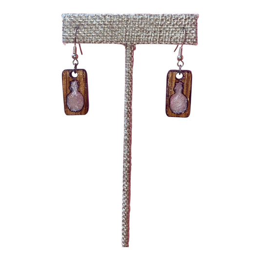 Bourbon Barrel Earrings - Dangle Blanton's Cutout White Epoxy