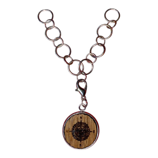 Bourbon Barrel Charm - Compass